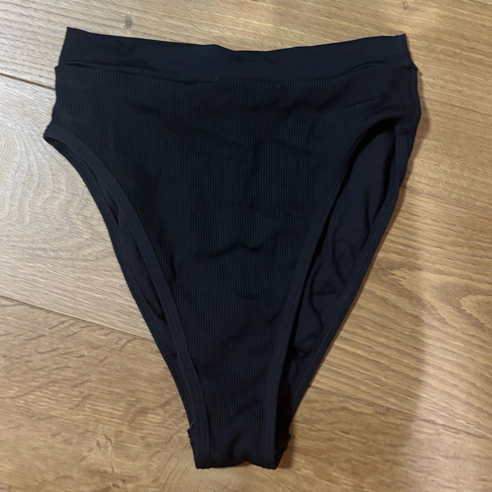 L*Space Black High-Waisted Bikini Bottom
